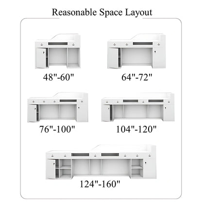 Aihm-Lon Reception Desk with Hidden Lighting  for Office and Checkout Areas 64"-120"