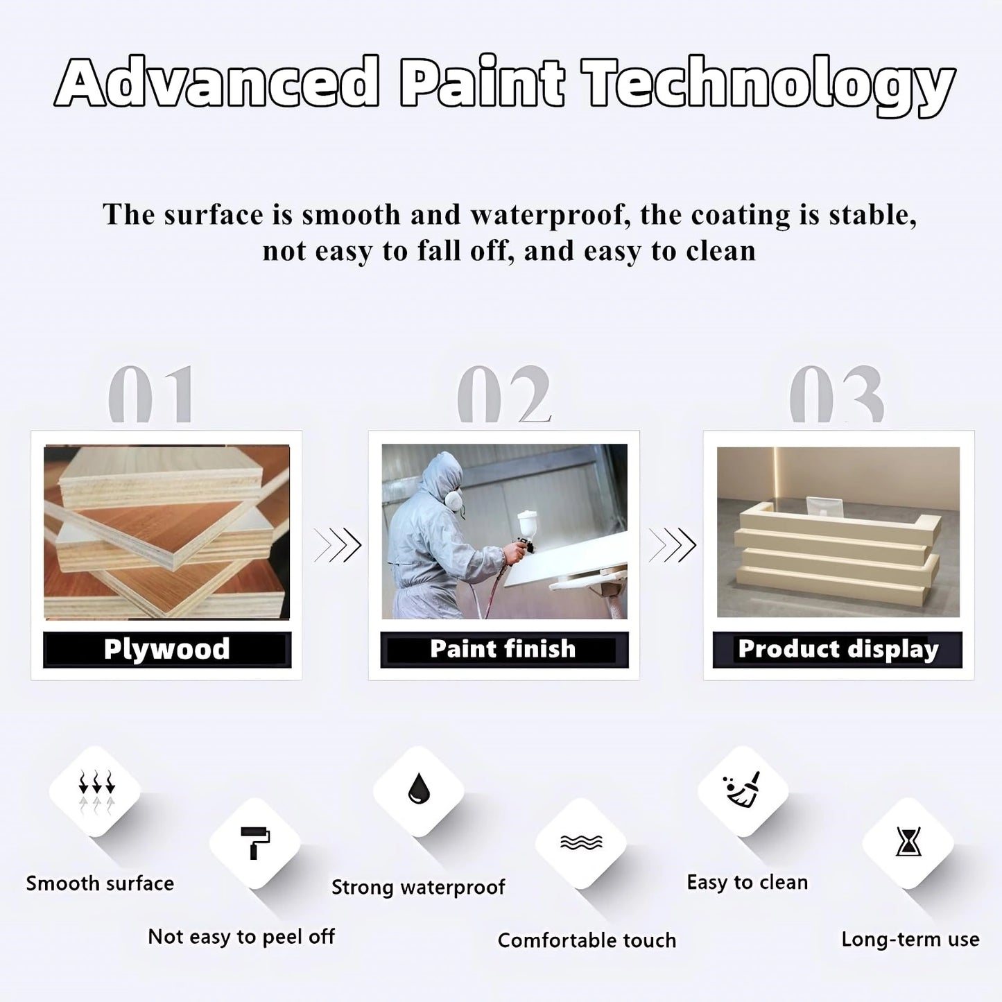 Aihm-Lon Reception Desk with Hidden Lighting  for Office and Checkout Areas 64"-120"