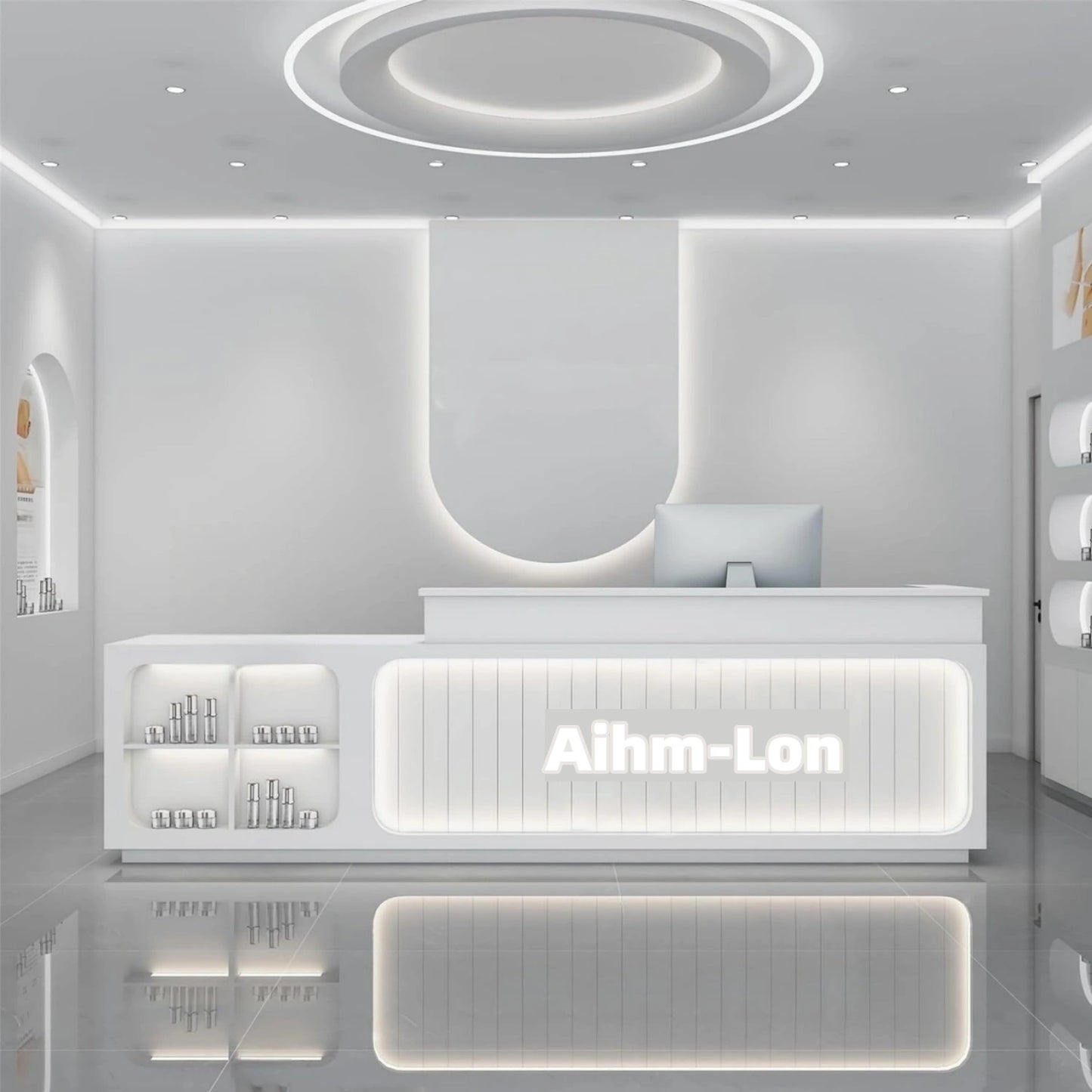 Aihm-Lon Reception Desk with Display Area 64"-88"