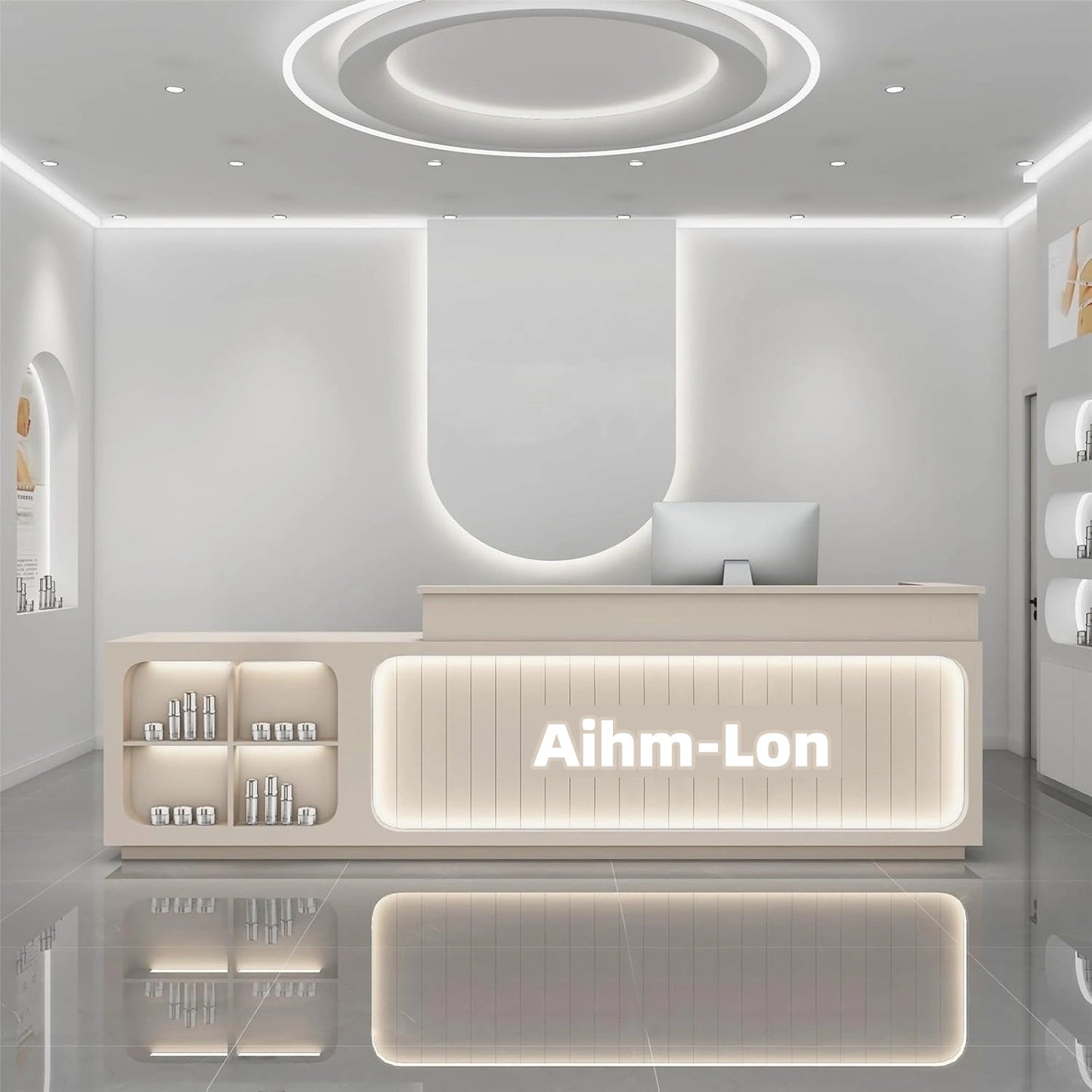 Aihm-Lon Reception Desk with Display Area 64"-88"