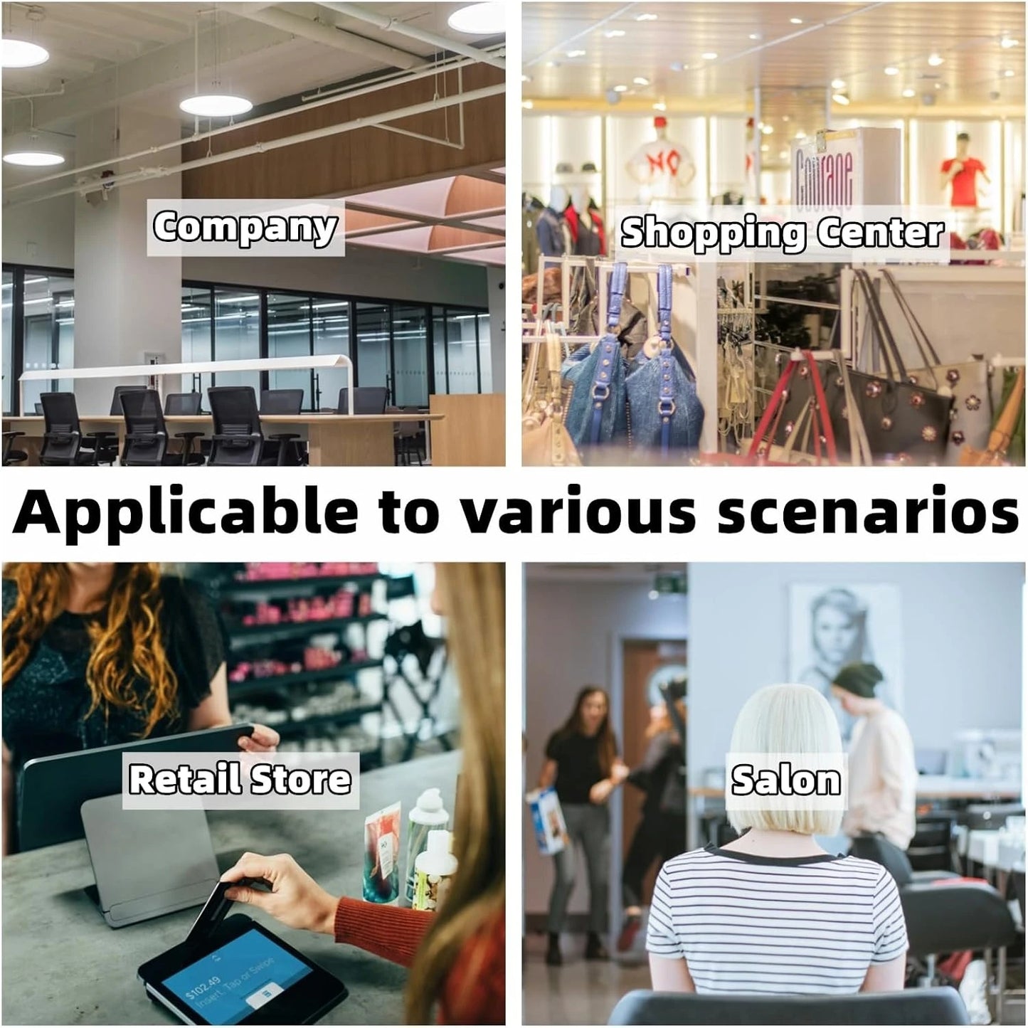 Aihm-Lon Office Reception Desk L-Shaped with Light 64"-120"