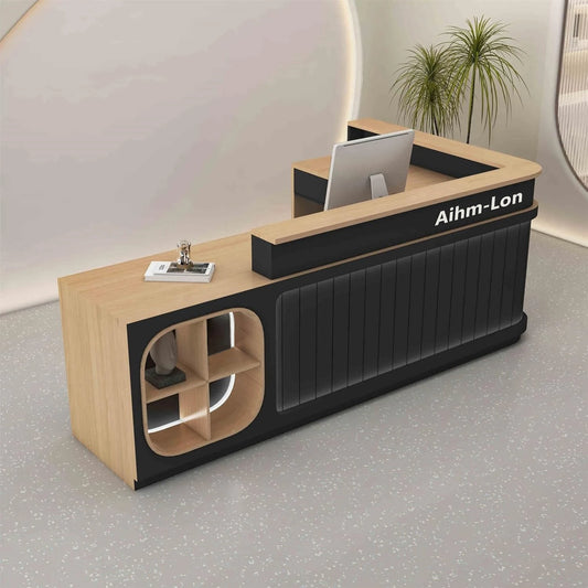 Aihm-Lon Office Reception Desk L-Shaped with Light 64"-120"