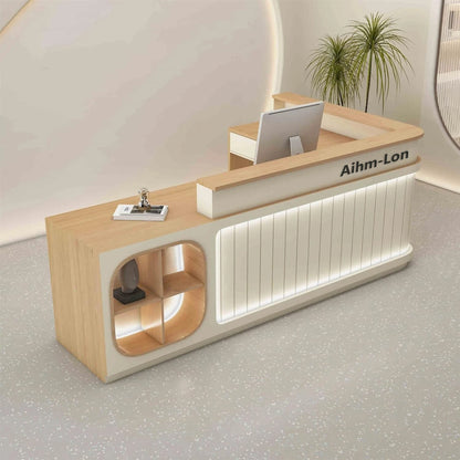 Aihm-Lon Office Reception Desk L-Shaped with Light 64"-120"