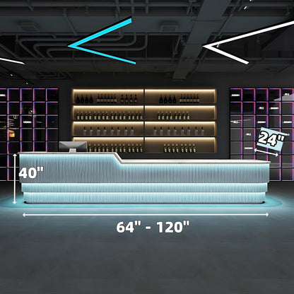 Aihm-Lon Reception Desk with Lights Storage Drawers and Cabinets 64"-120"