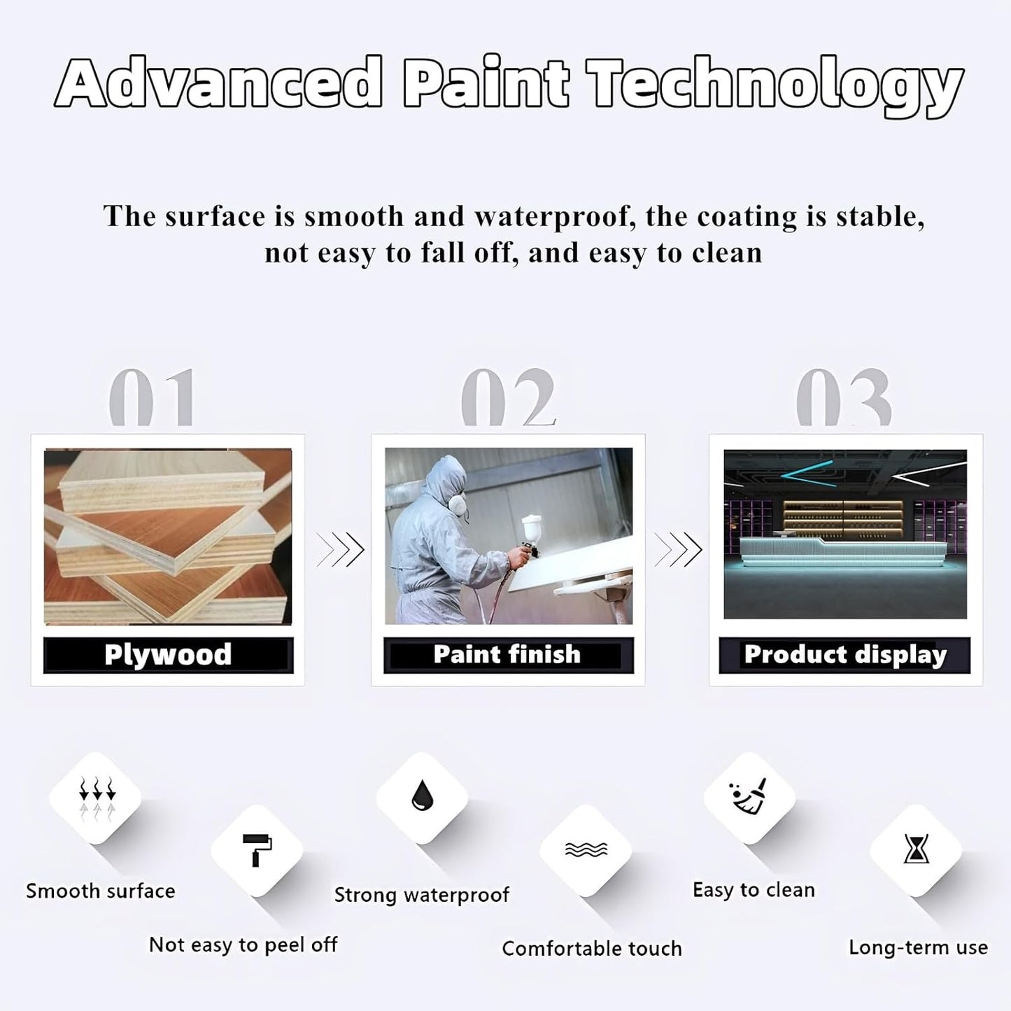 Aihm-Lon Reception Desk with Lights Storage Drawers and Cabinets 64"-120"