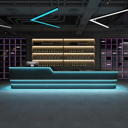 Aihm-Lon Reception Desk with Lights Storage Drawers and Cabinets 64"-120"