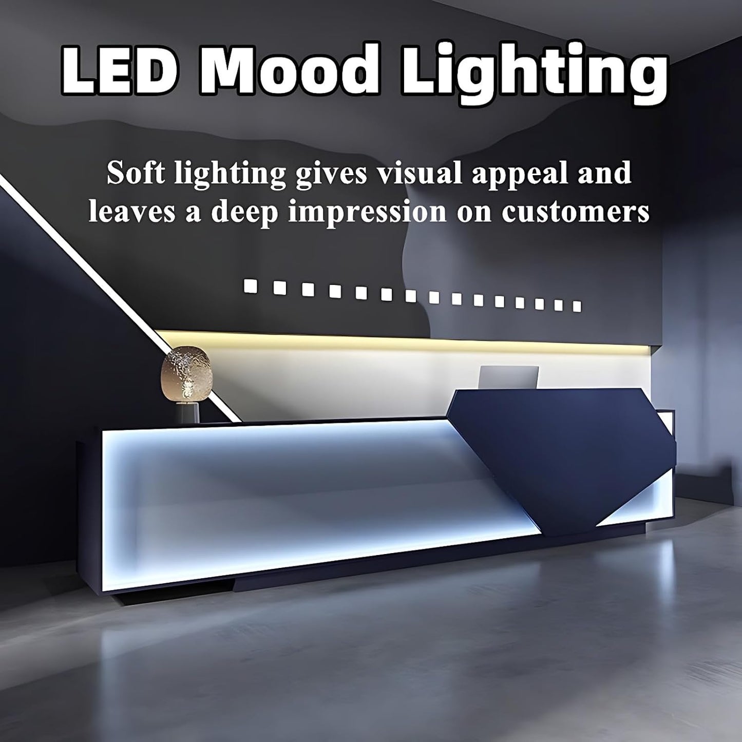 Aihm-Lon Reception Desk with Solid Wood Construction 64"-120"