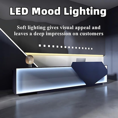 Aihm-Lon Reception Desk with Solid Wood Construction 64"-120"