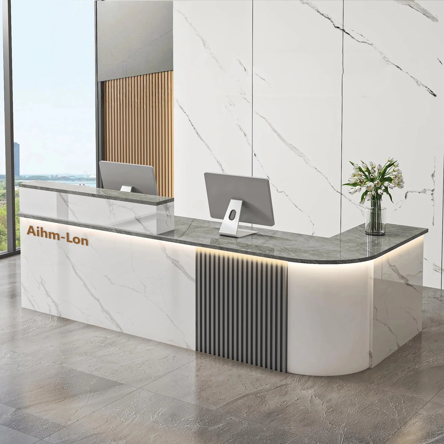 Aihm-Lon Reception Desk for Reception Area 64"-120"