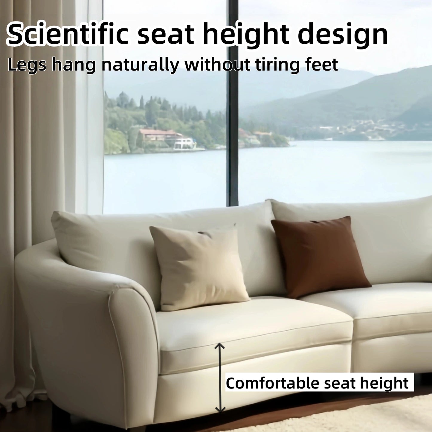 Aihm-Lon White Sofa Set with Table and Chair for Living Room 39-63"