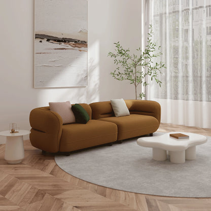 Aihm-Lon Caramel-colored Sofa Set with Coffee Table for Living Room 67"-145"