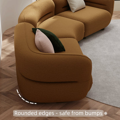 Aihm-Lon Caramel-colored Sofa Set with Coffee Table for Living Room 67"-145"