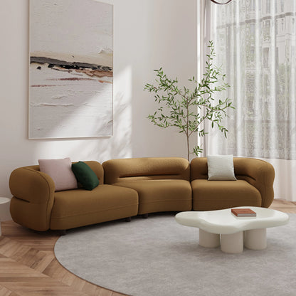 Aihm-Lon Caramel-colored Sofa Set with Coffee Table for Living Room 67"-145"