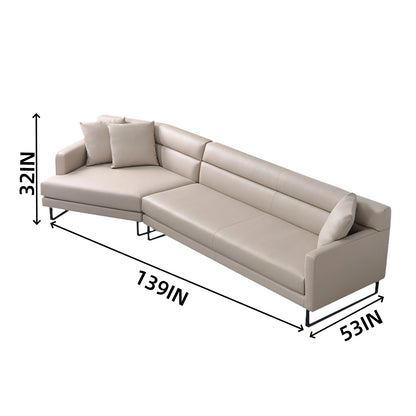 Aihm-Lon Minimalist Sofa Set with Small Corner with Coffee Table 139"