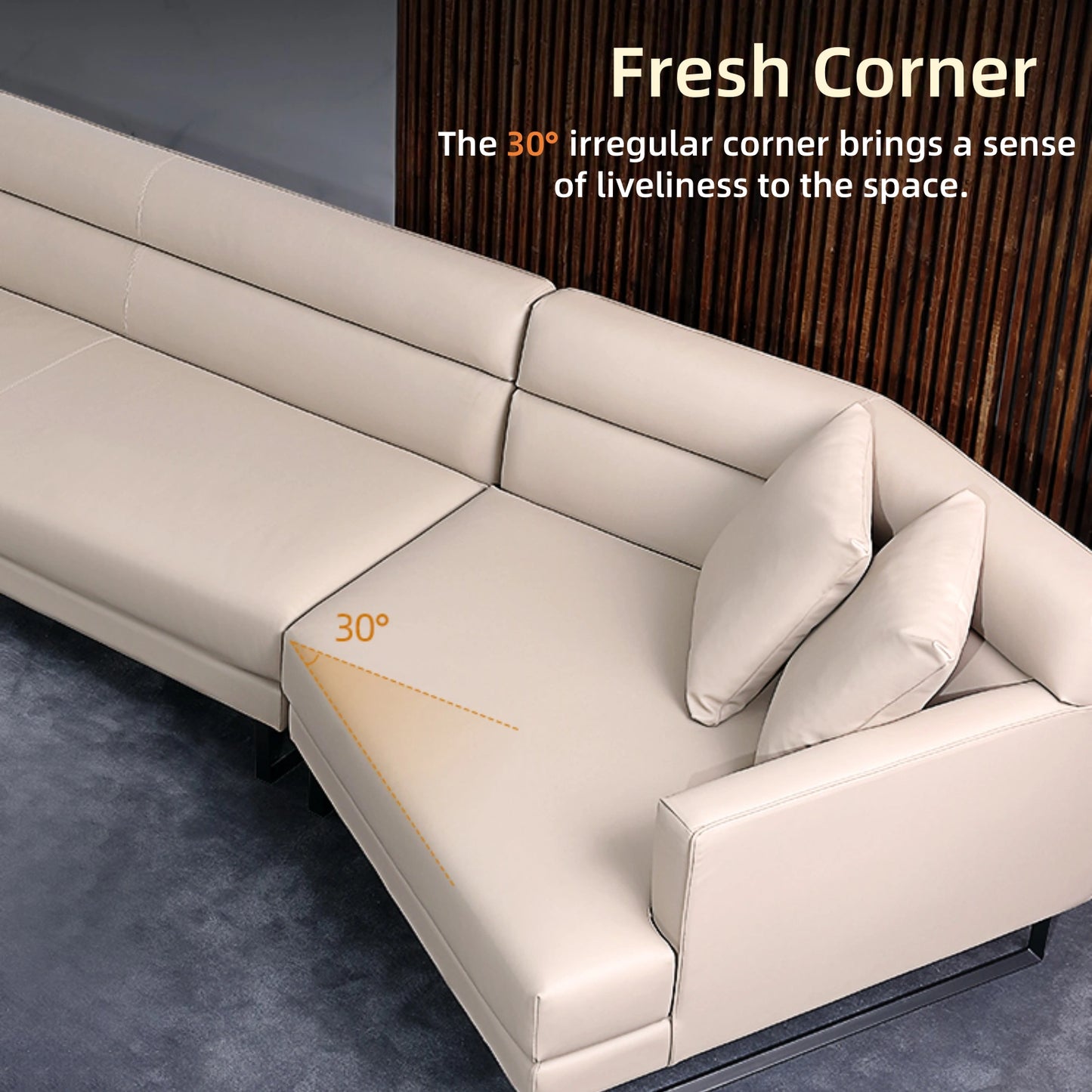 Aihm-Lon Minimalist Sofa Set with Small Corner with Coffee Table 139"