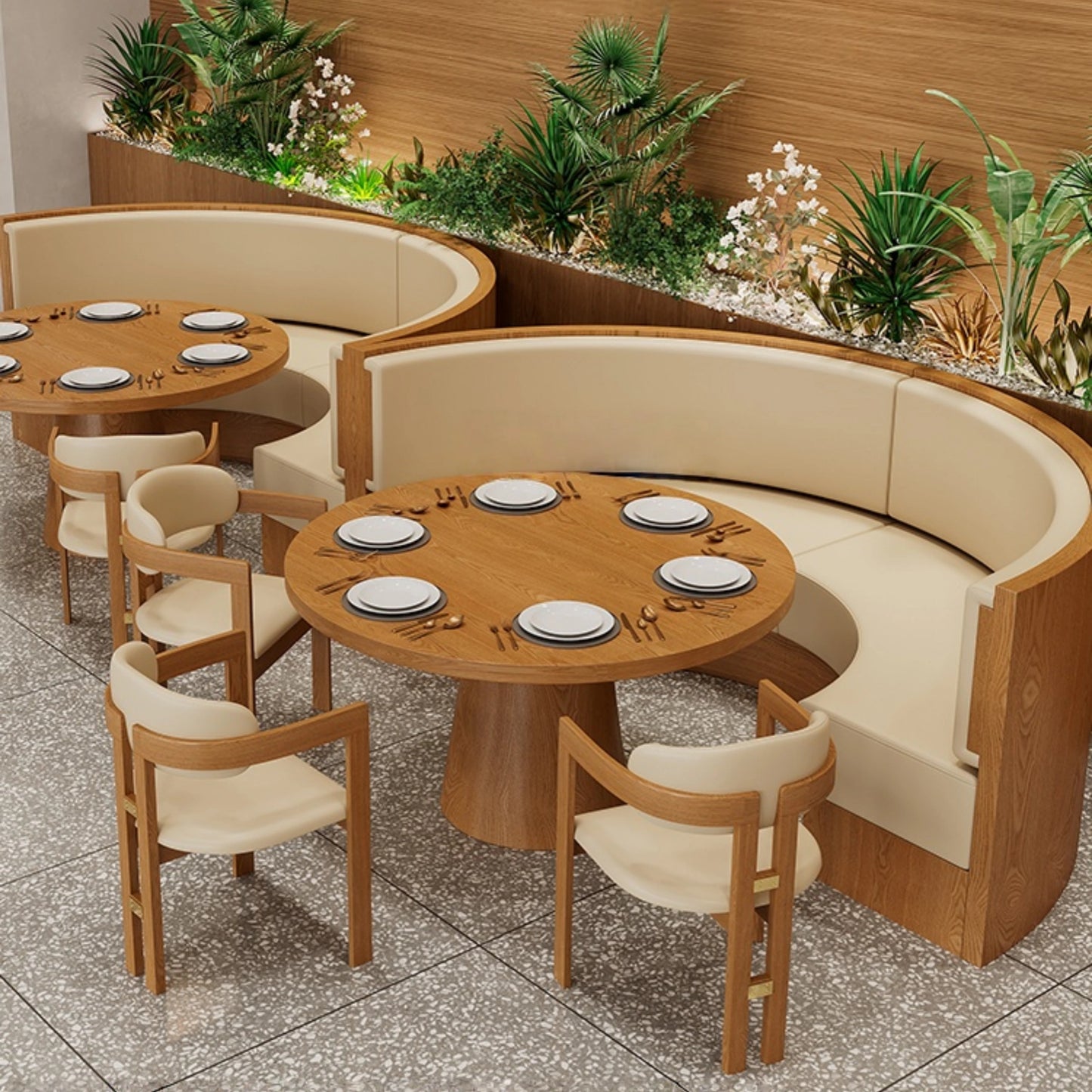 Aihm-Lon Semi-circular Booth Sofa Set Custom Size Restaurant for Commercial Use 22.4"-47"