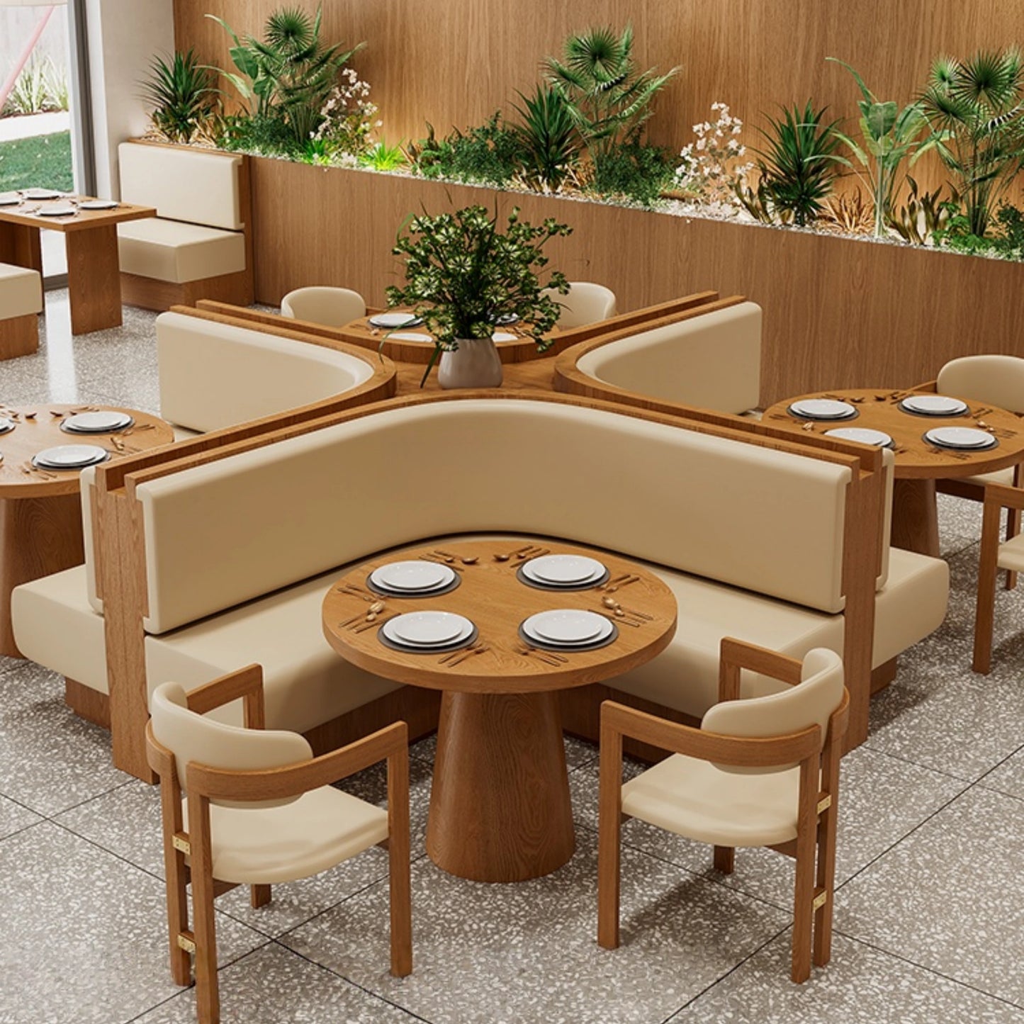 Aihm-Lon Semi-circular Booth Sofa Set Custom Size Restaurant for Commercial Use 22.4"-47"