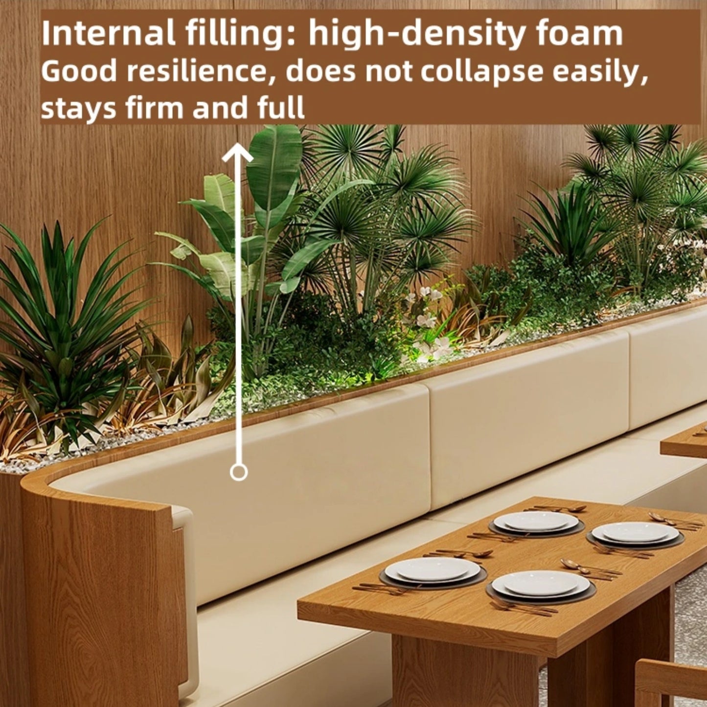 Aihm-Lon Semi-circular Booth Sofa Set Custom Size Restaurant for Commercial Use 22.4"-47"