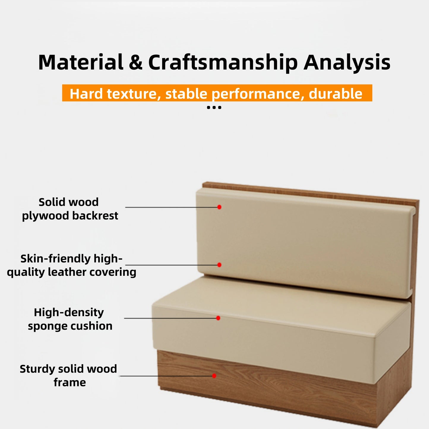 Aihm-Lon Semi-circular Booth Sofa Set Custom Size Restaurant for Commercial Use 22.4"-47"