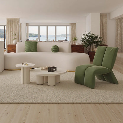 Aihm-Lon Commercial Grade White Modern Sectional Sofa Set with Stool and Coffee Table 79"-110"