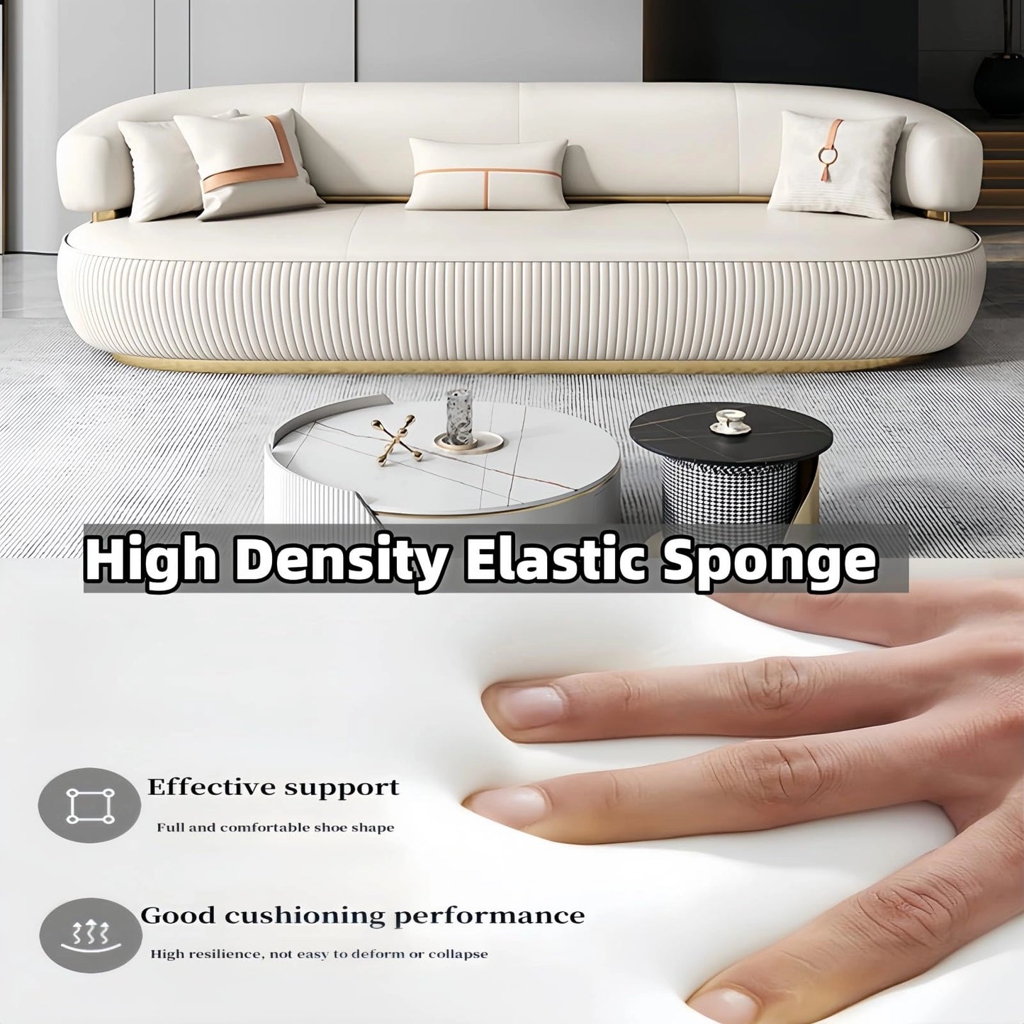 Aihm-Lon Commercial Use Sectional Sofa Set with with Coffee Table and Chair 67''-110''