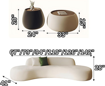 Aihm-Lon Commercial Grade Velvet Sofa Set with Table and Chair for Beauty Salon Meeting Room 67"-142"