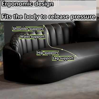 Aihm-Lon Commercial Use Black Sectional Sofa Set with Coffee Table and Chair 67"-91"