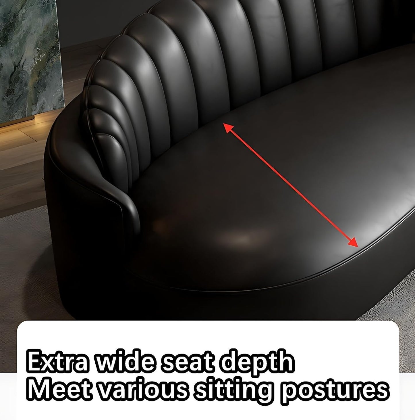 Aihm-Lon Commercial Use Black Sectional Sofa Set with Coffee Table and Chair 67"-91"