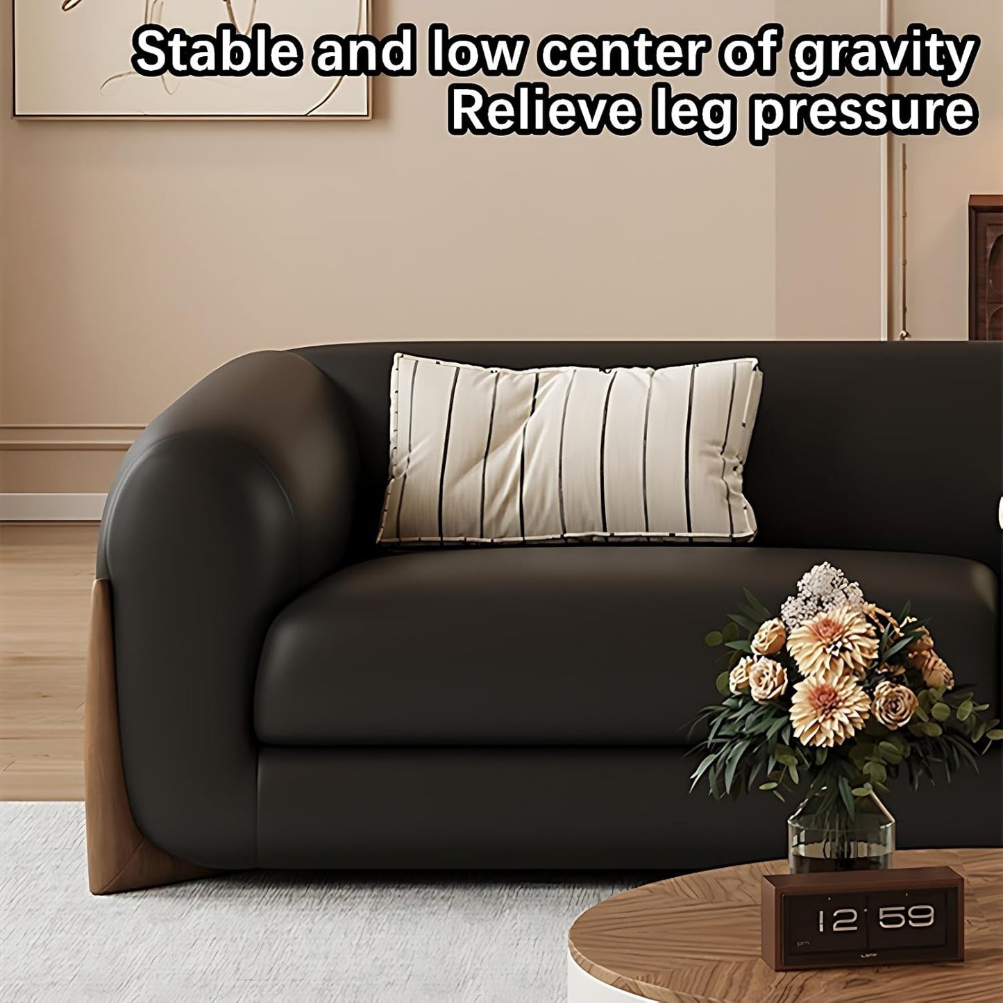 Aihm-Lon Commercial Grade Retro Sectional Sofa Set with Coffee Table and Chair 71"-94"