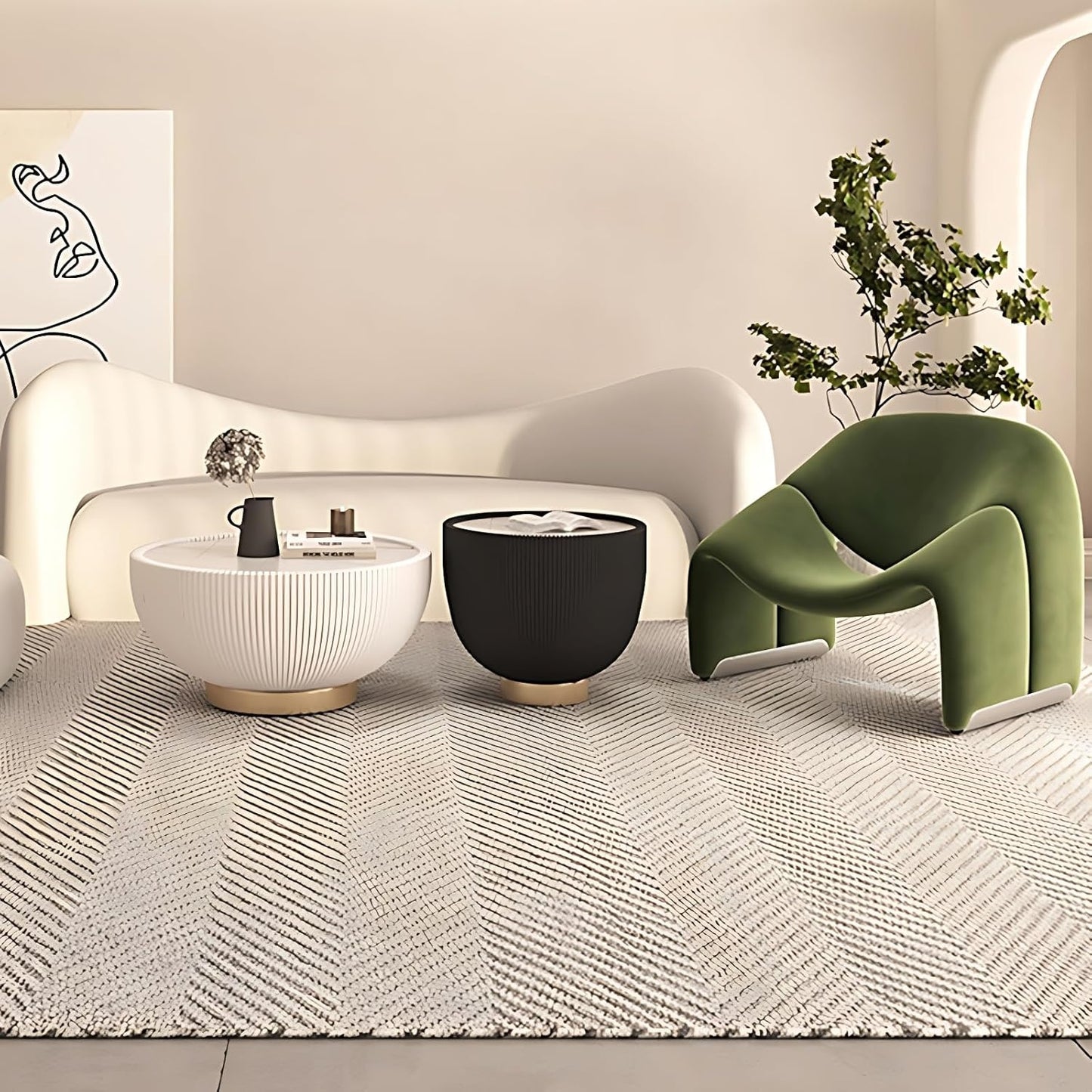 Aihm-LonCommercial Grade Sectional Sofa Set with Coffee Table and Chair 61"-94"