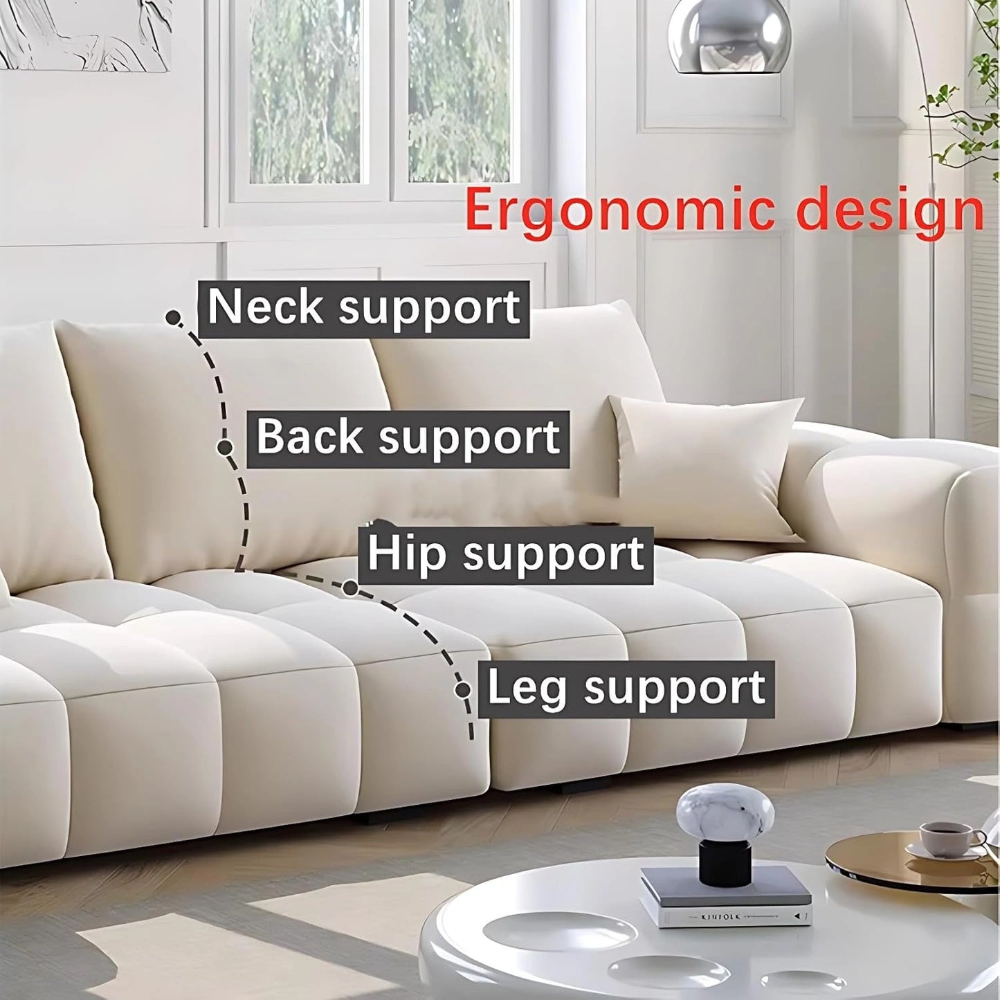 Aihm-Lon Commercial Sectional Sofa Set with Coffee Table 79"-142"