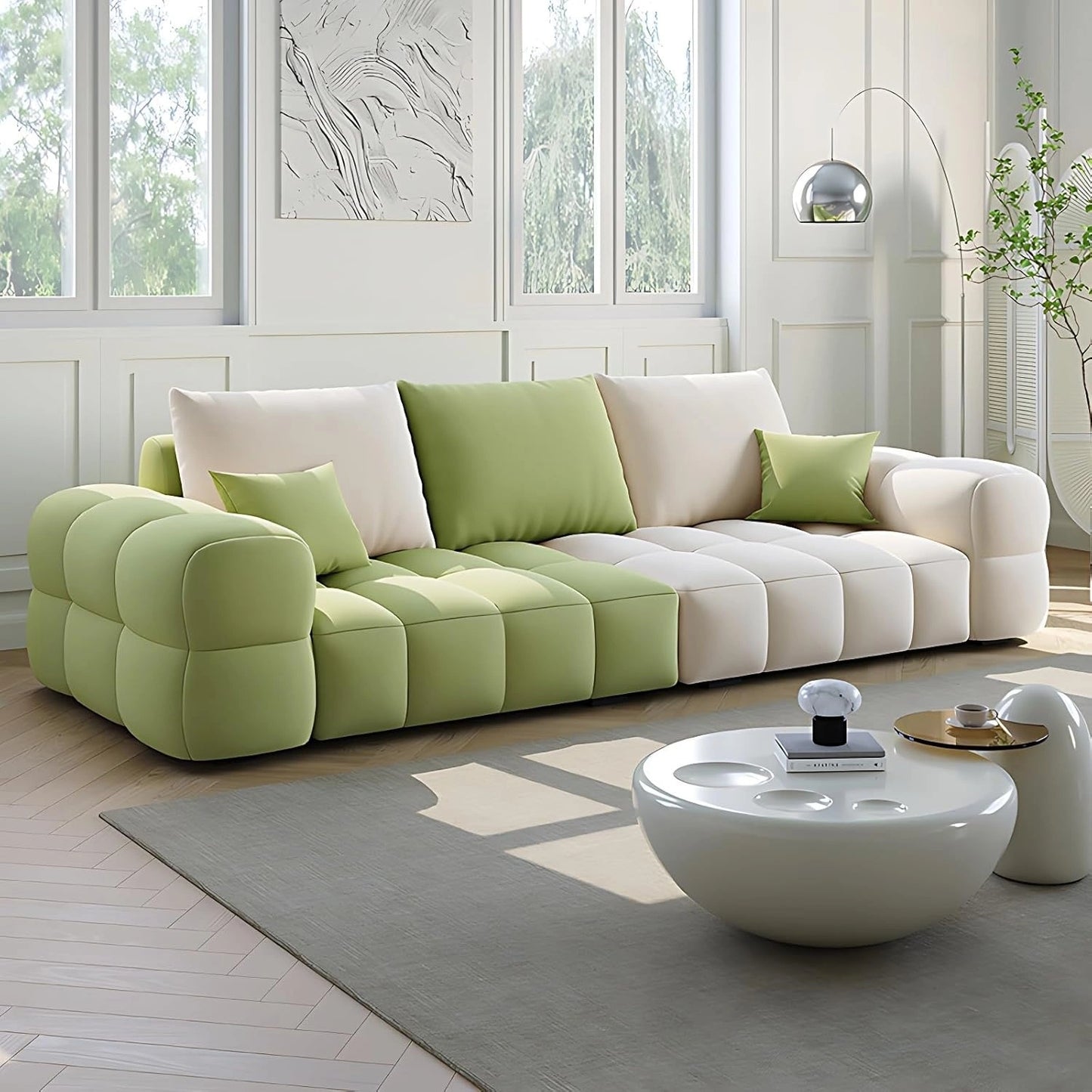 Aihm-Lon Commercial Sectional Sofa Set with Coffee Table 79"-142"