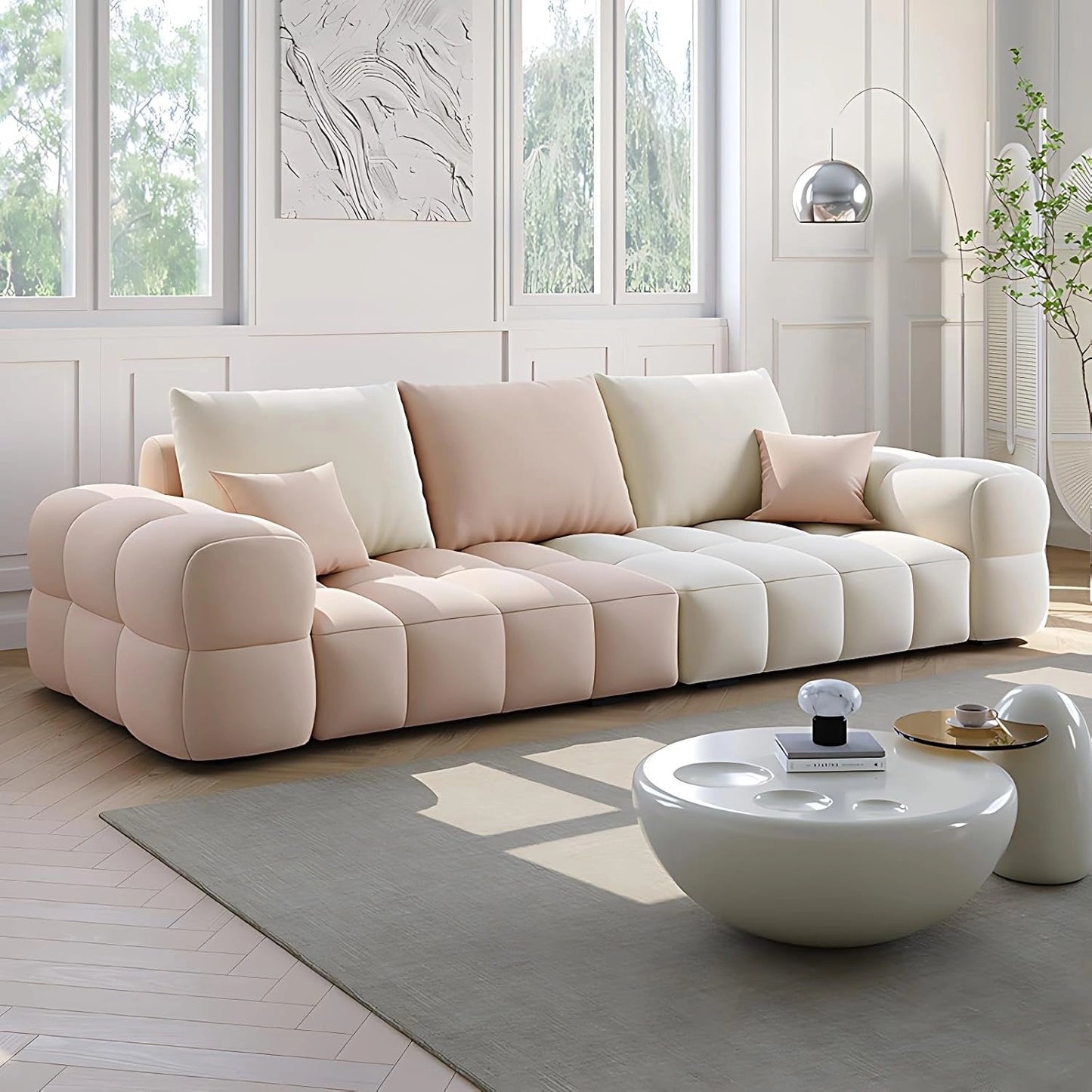 Aihm-Lon Commercial Sectional Sofa Set with Coffee Table 79"-142"