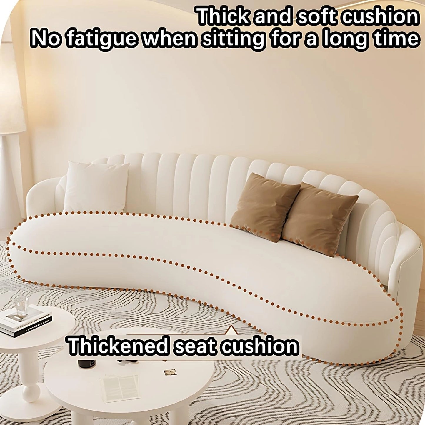 Aihm-Lon Commercial Curved Design Sofa Set with Table and Chair for Lounge Area 67"-91"