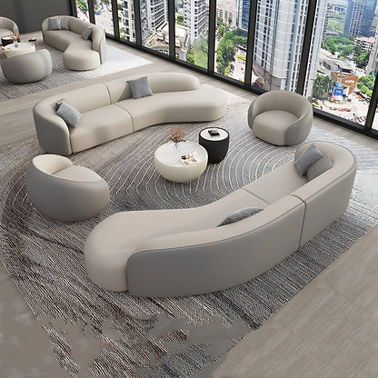 Aihm-Lon Commercial Grade Sofa Set Big Comfy Couch with Table and Chair for Office 67"-157.5"