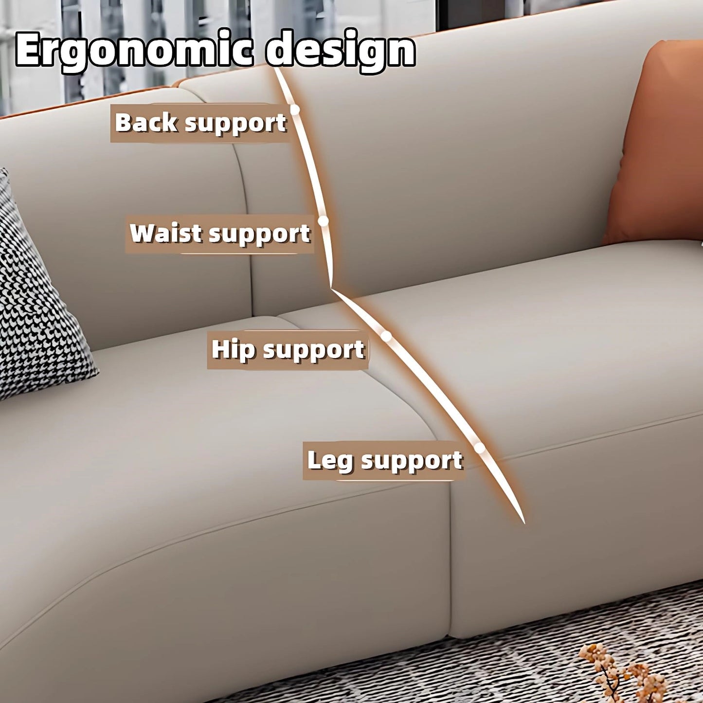 Aihm-Lon Commercial Grade Sofa Set Big Comfy Couch with Table and Chair for Office 67"-157.5"