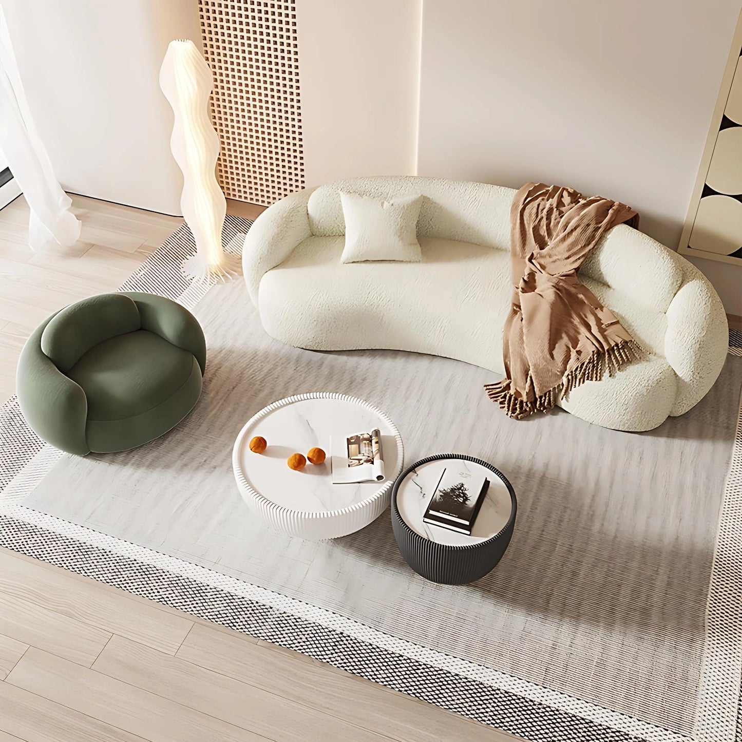 Aihm-Lon Commercial Grade Sofa Set Cloud Couch with Table and Chair 67"-90.6"