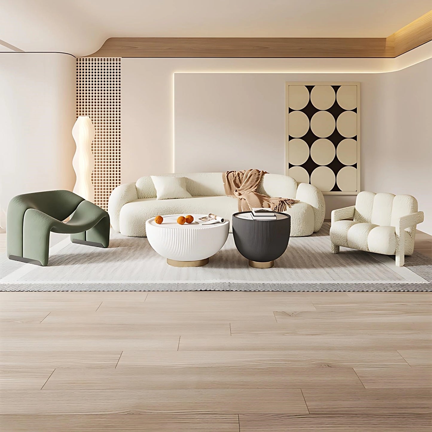 Aihm-Lon Commercial Grade Sofa Set Cloud Couch with Table and Chair 67"-90.6"