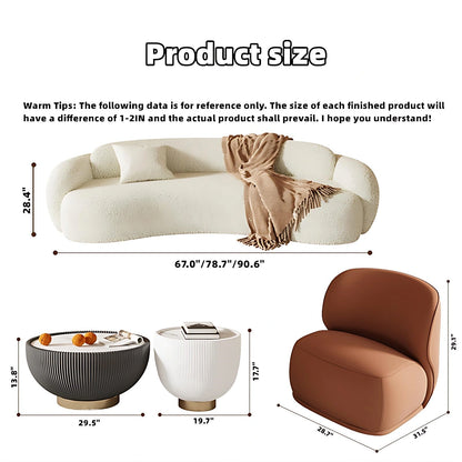 Aihm-Lon Commercial Grade Sofa Set Cloud Couch with Table and Chair 67"-90.6"