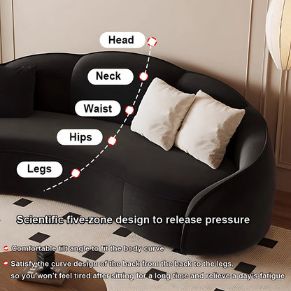 Aihm-Lon Commercial Black Sectional Sofa Set with Table and Chair 67"-94.5"