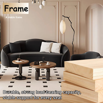 Aihm-Lon Commercial Black Sectional Sofa Set with Table and Chair 67"-94.5"