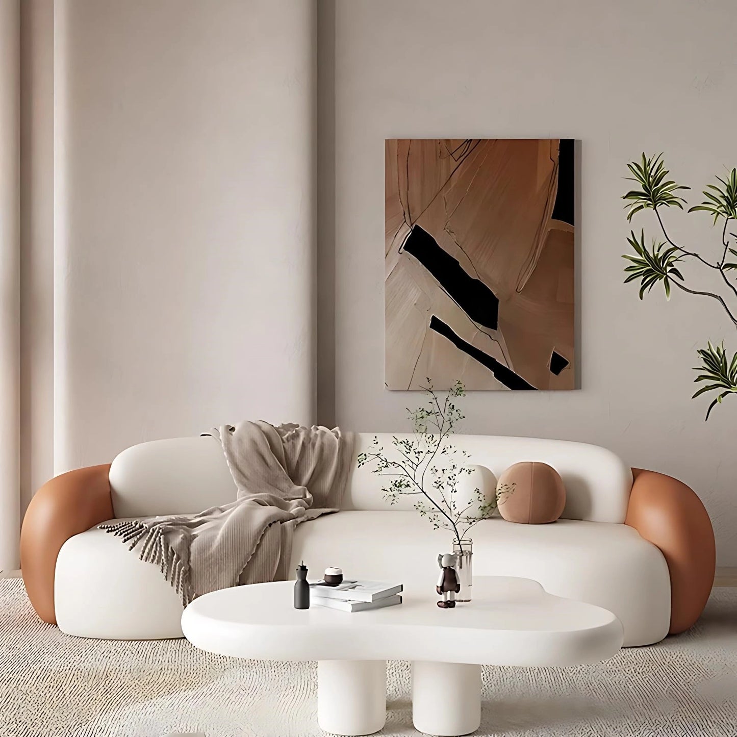 Aihm-Lon Commercial Grade Sectional Sofa Set Cream Couches wih Table and Chair 67" -102"