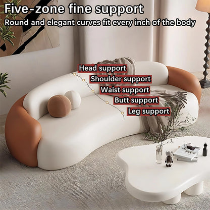 Aihm-Lon Commercial Grade Sectional Sofa Set Cream Couches wih Table and Chair 67" -102"