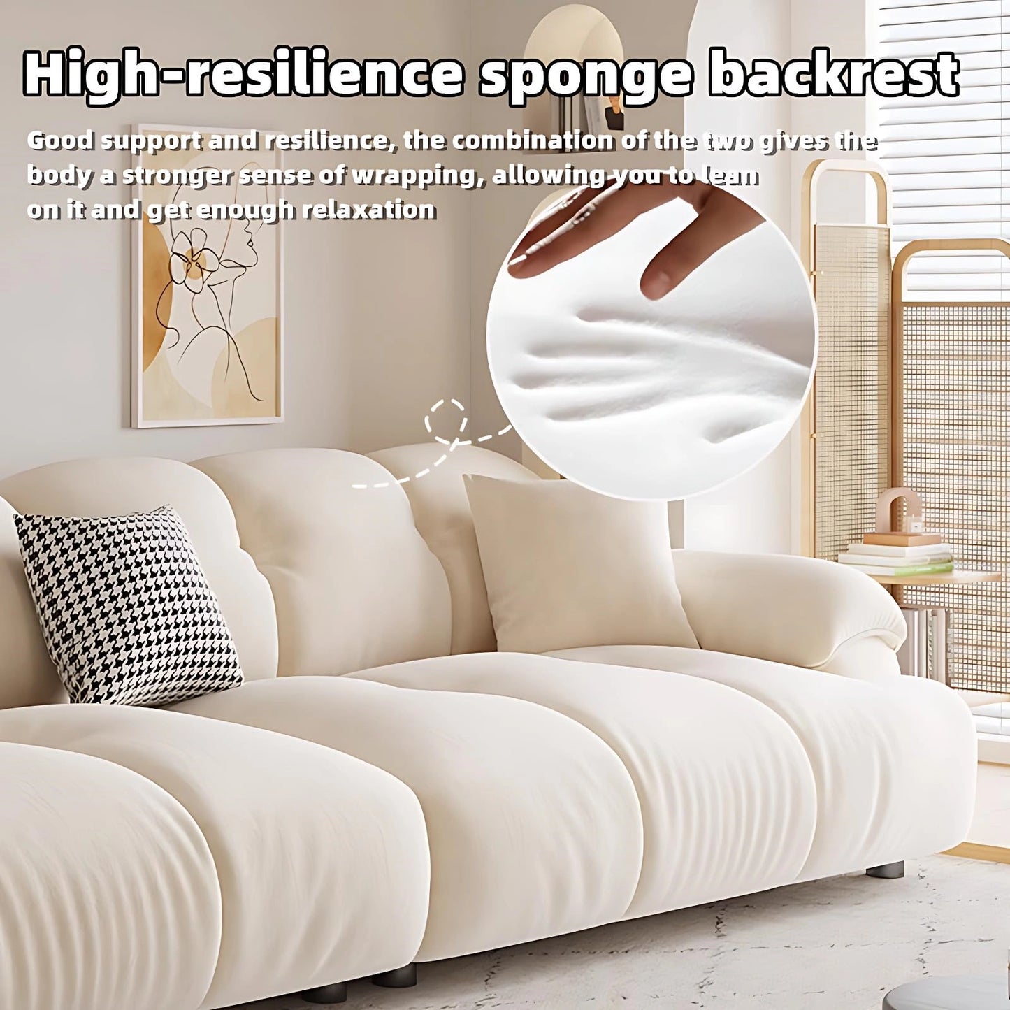 Aihm-Lon Commercial Grade Sofa Set with Footrest and Coffee Table 110.2"