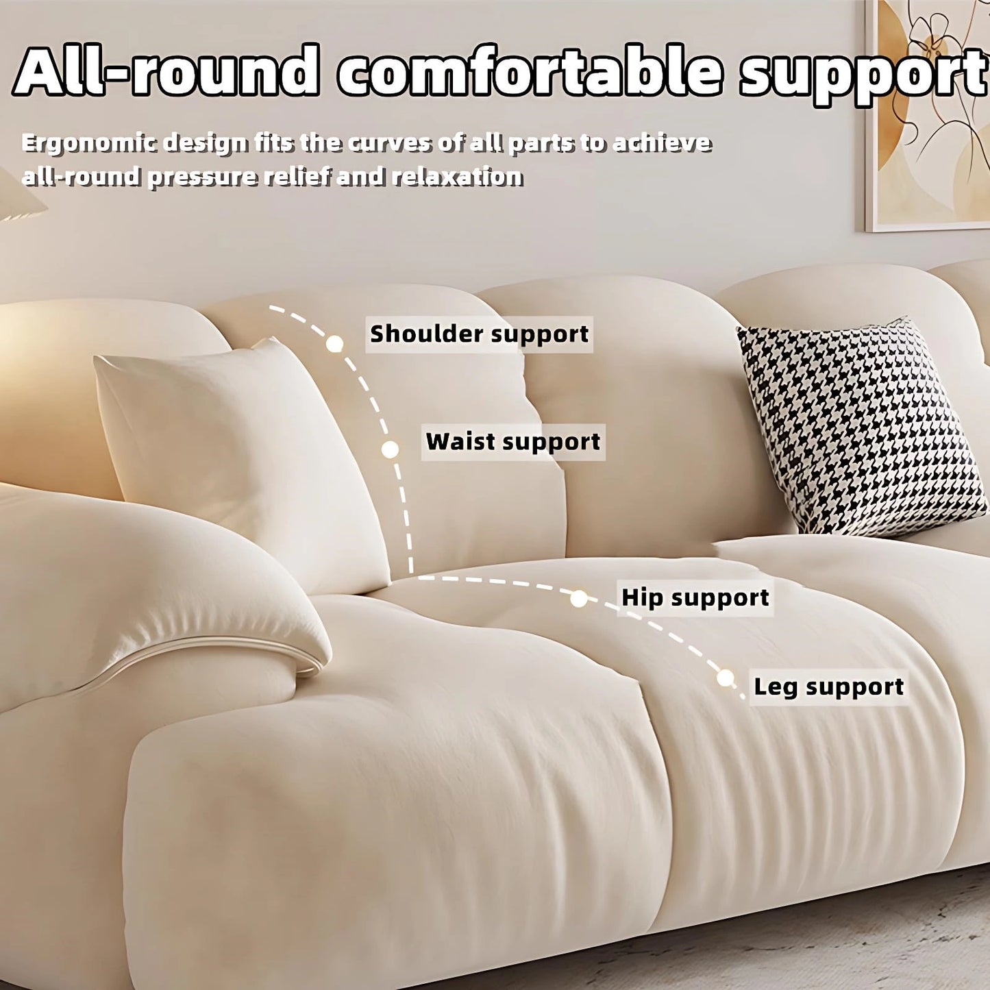 Aihm-Lon Commercial Grade Sofa Set with Footrest and Coffee Table 110.2"