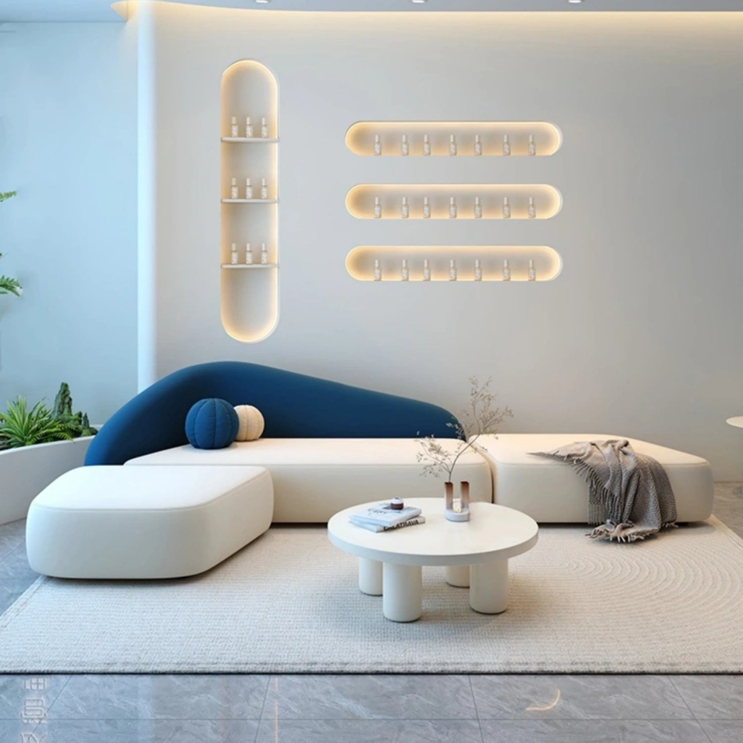 Aihm-Lon Commercial Grade Sofa Set with Table and Chair for Beauty Salon Lounge Area  79"-118"