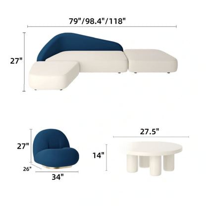 Aihm-Lon Commercial Grade Sofa Set with Table and Chair for Beauty Salon Lounge Area  79"-118"