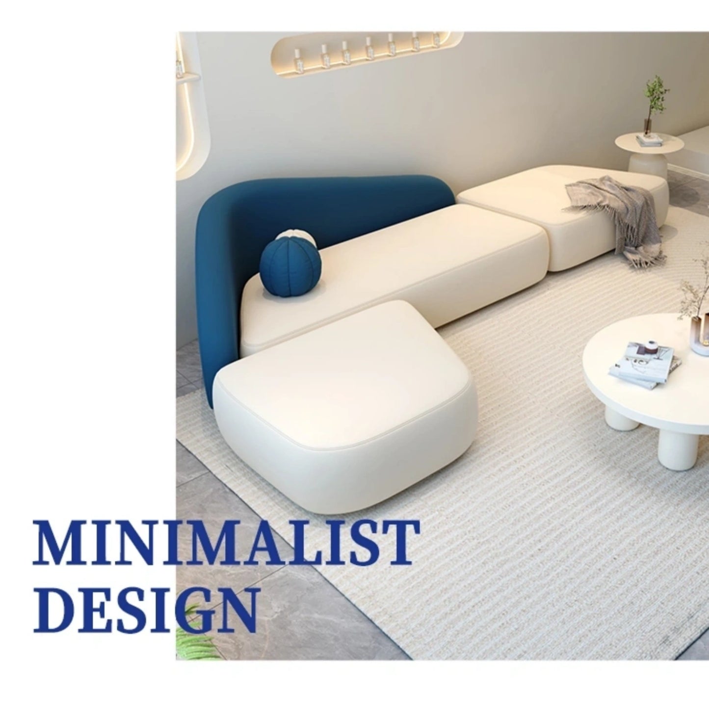 Aihm-Lon Commercial Grade Sofa Set with Table and Chair for Beauty Salon Lounge Area  79"-118"