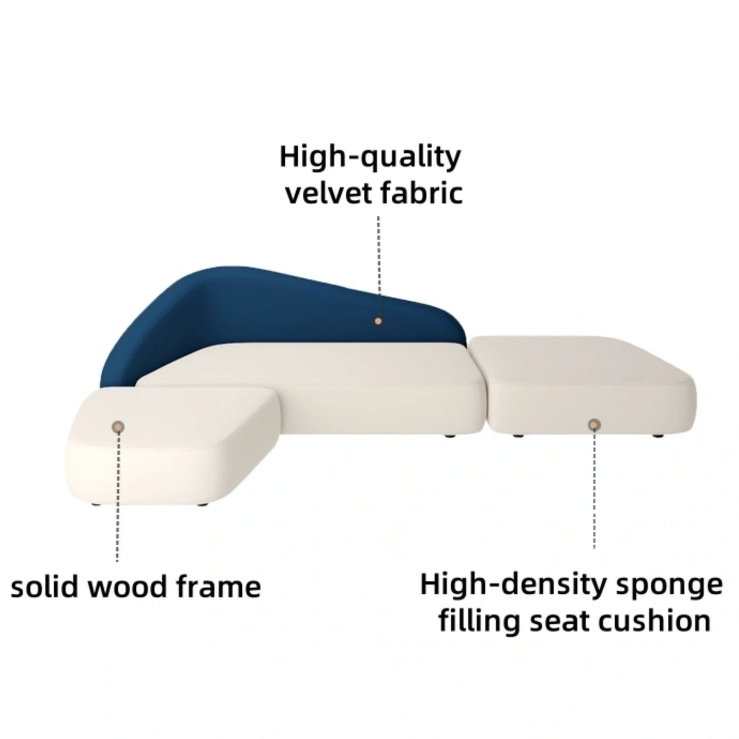 Aihm-Lon Commercial Grade Sofa Set with Table and Chair for Beauty Salon Lounge Area  79"-118"