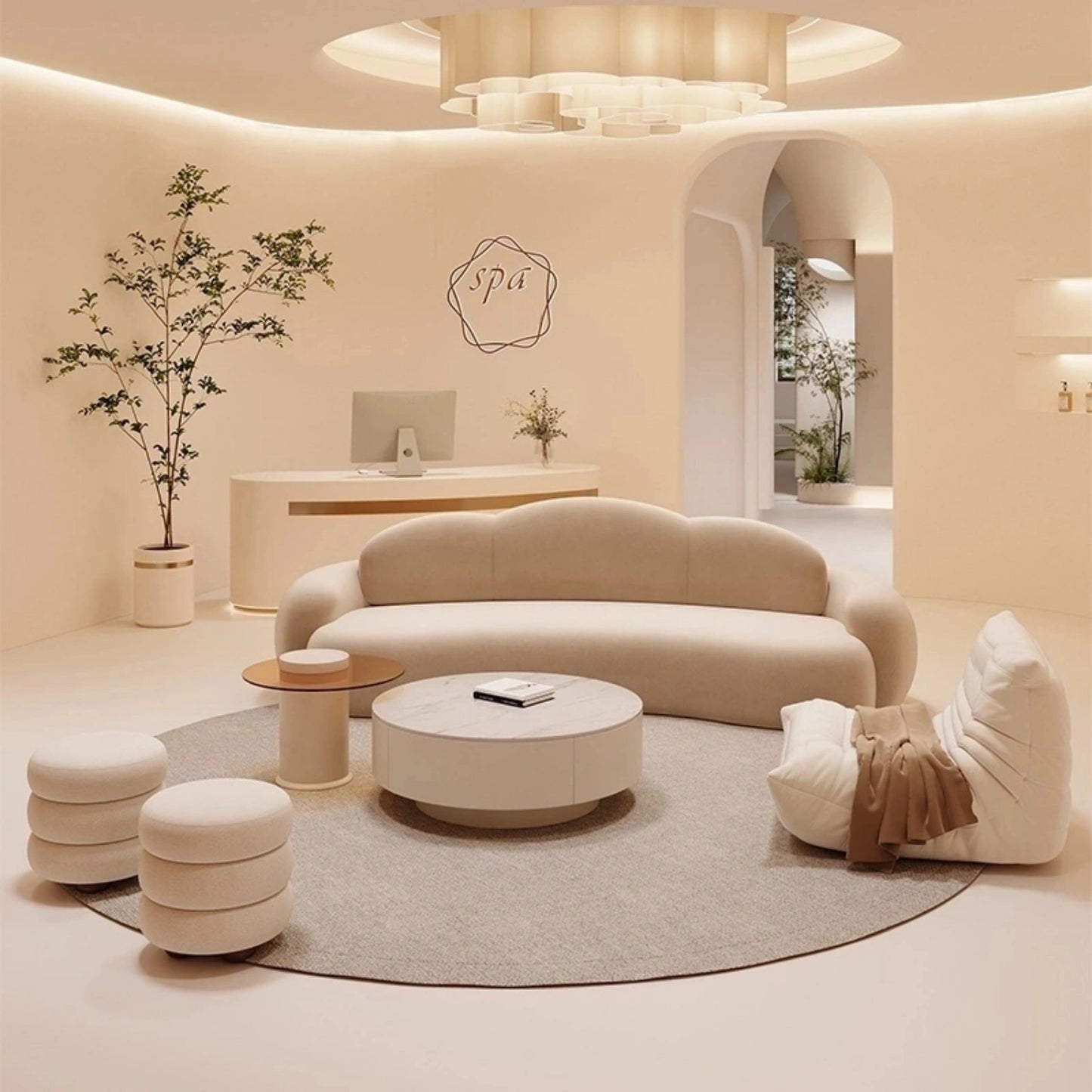 Aihm-Lon Commercial Grade Sofa Set with Table and Chair for Reception Area 67"-102"